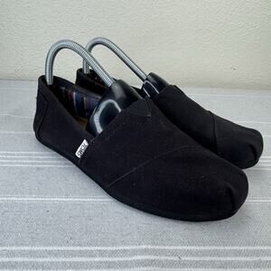 Women’s Toms Alpargatas Classic Canvas Slip On Casual Shoe Flats Black 8.5